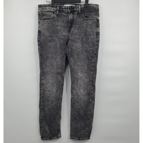 Calvin Klein Slim Denim Pants Jeans Men Size 34 X 32 Gray Acid Wash Cotton - Picture 1 of 14